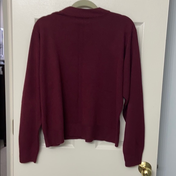 Soft soft burgundy crew neck long sleeve sweater - Picture 2 of 2